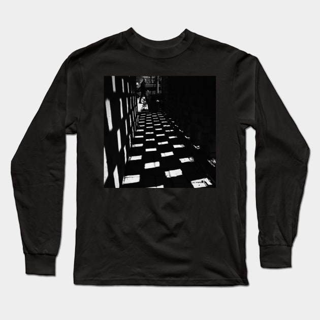 Black Alley Walking Street Photography Long Sleeve T-Shirt by DarioNelaj